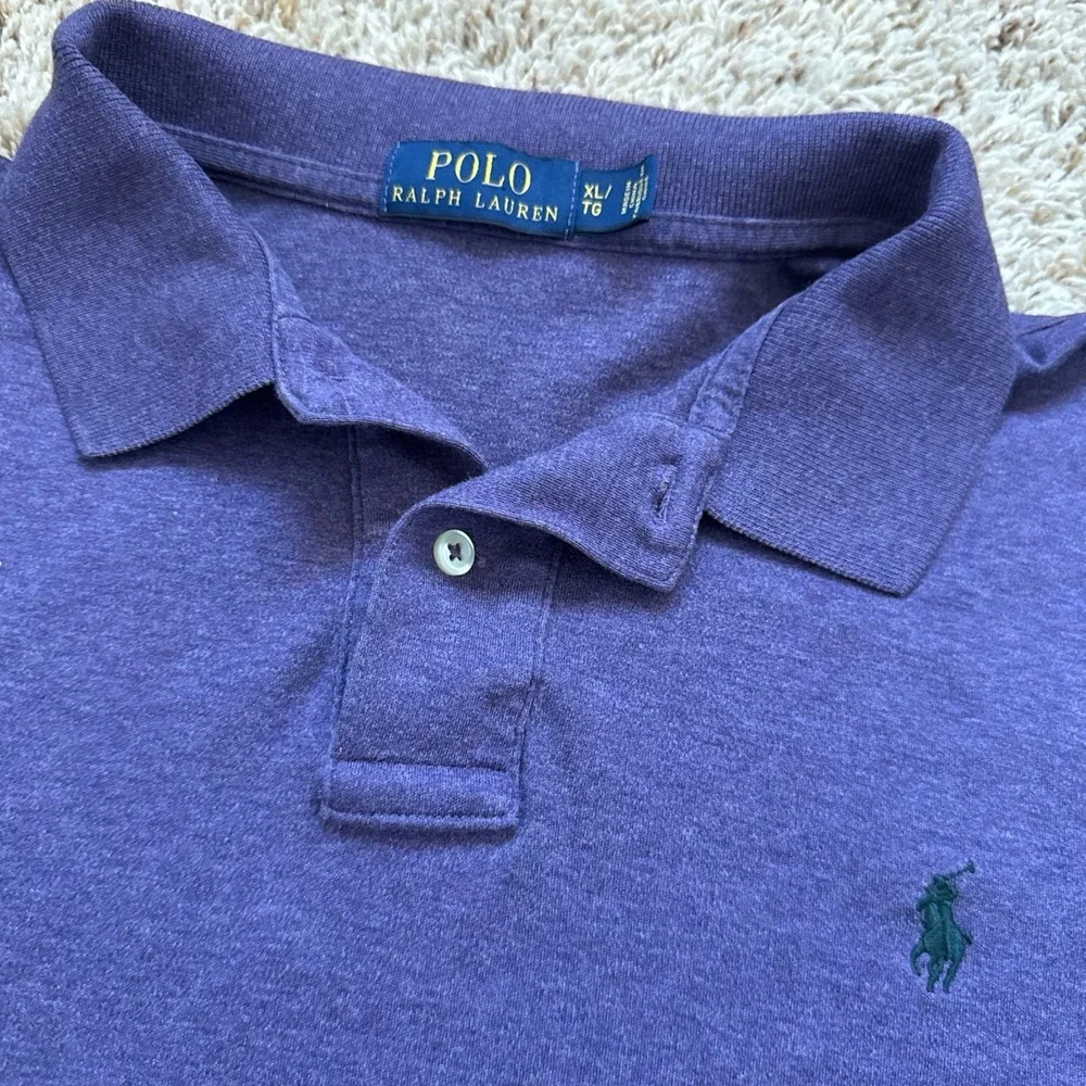 Vintage Polo Ralph Lauren Purple Long Sleeve Polo Shirt - XL - Classic Pony Logo